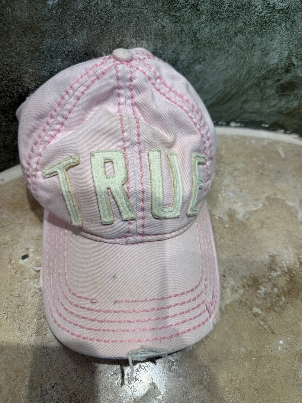 Pink 'True Religion” Baseball Cap